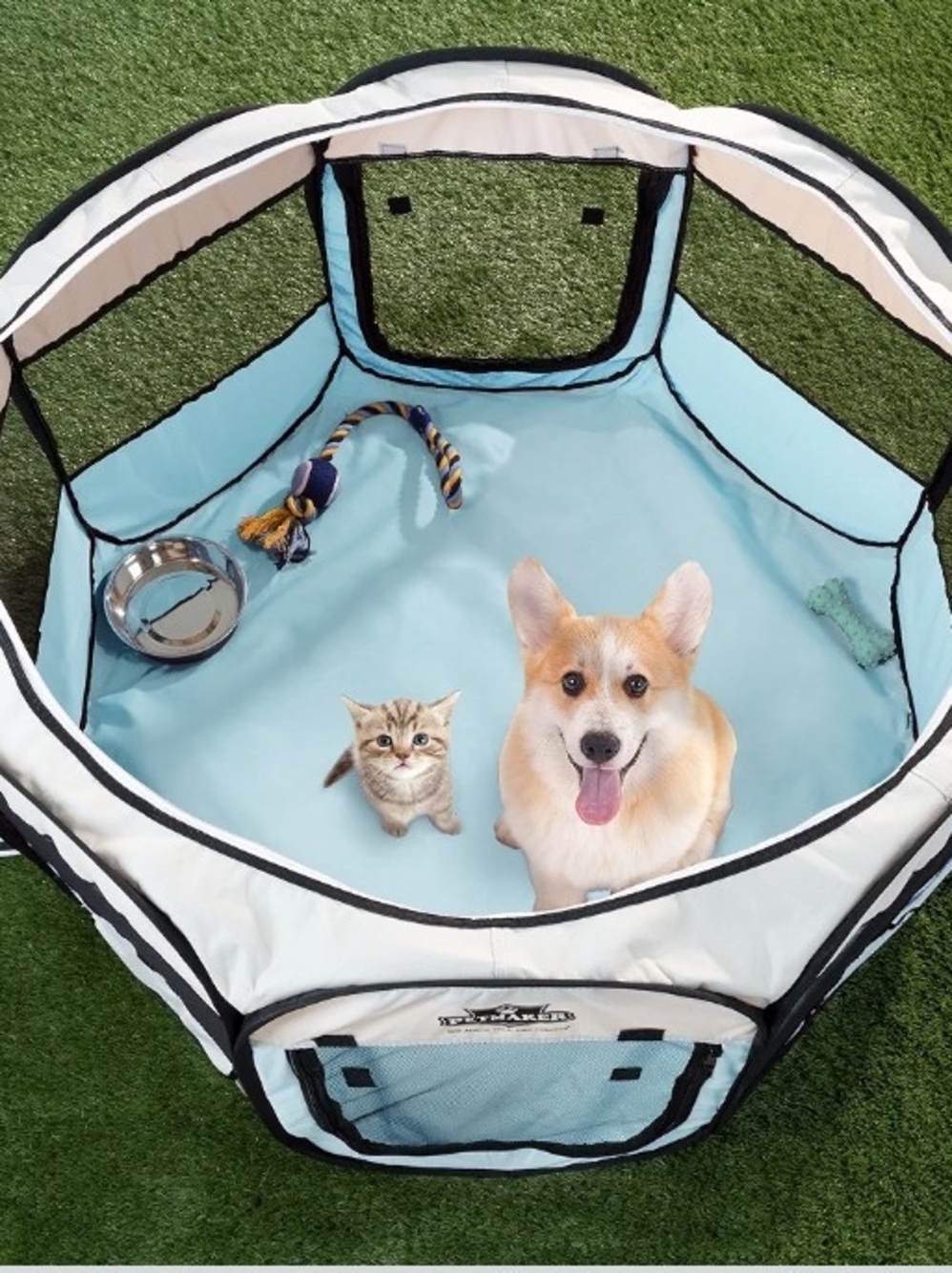 Portable Light Blue Large Pet Playpen